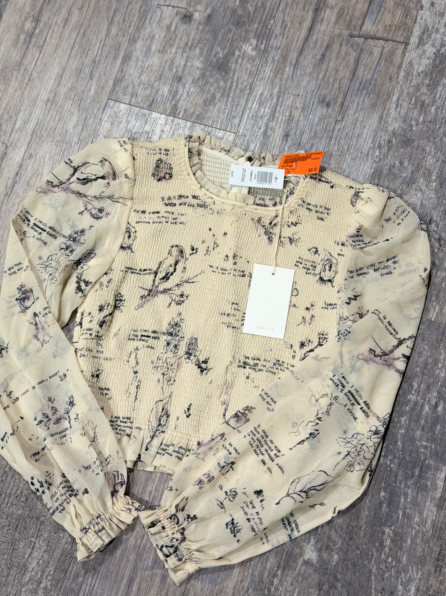 Wilfred Long Sleeve Top Size Extra Small